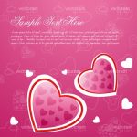 Pink Romance Background with Hearts and Sample Text